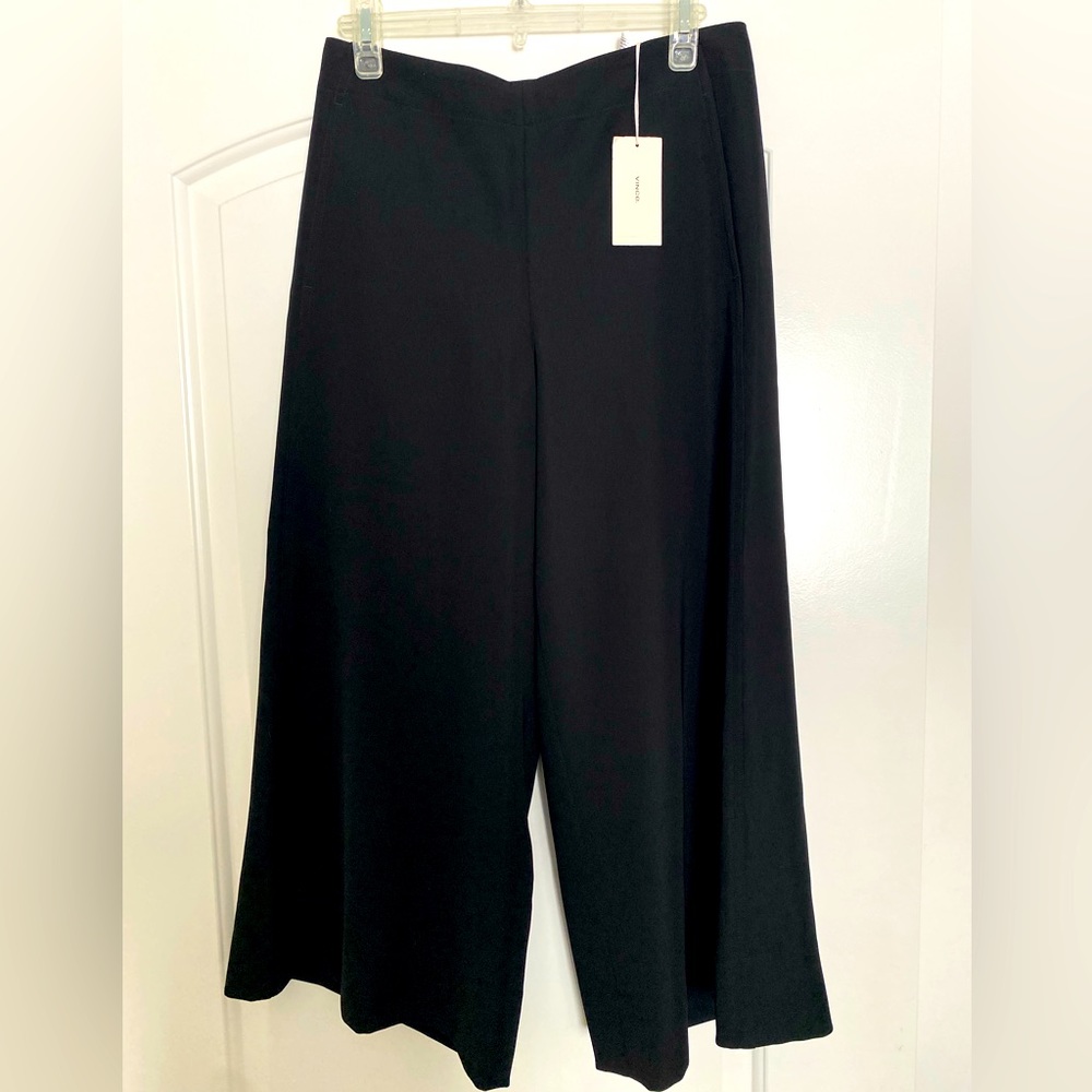 Vince wide leg cropped black pants NWT
